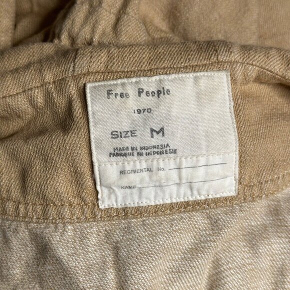Free People Jacket Medium Womens Beige Canvas Hooded Cago Sweater - Picture 6 of 7